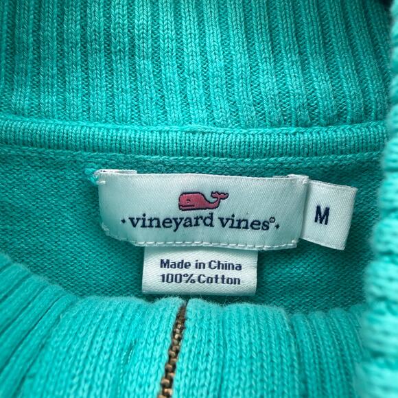 Vineyard Vines Teal ¼-Zip Pullover Sweater Size M Regular - Picture 6 of 8
